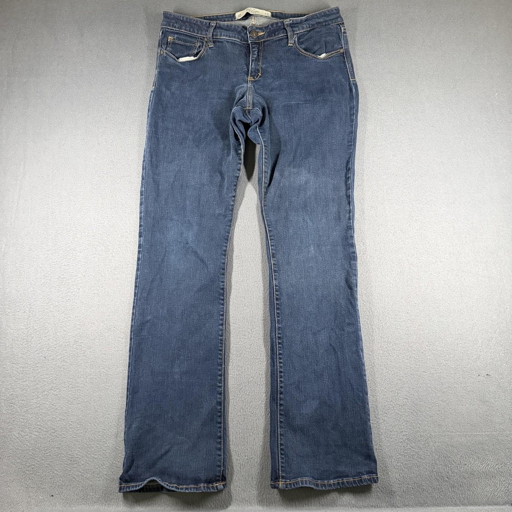 Abercrombie Fitch A&F Boot Jeans Womens 12R Blue Med Wash Mid Rise Stretch Denim